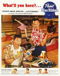 2L Pabst Beer Bowl Vintage Advert A4 Photo Print