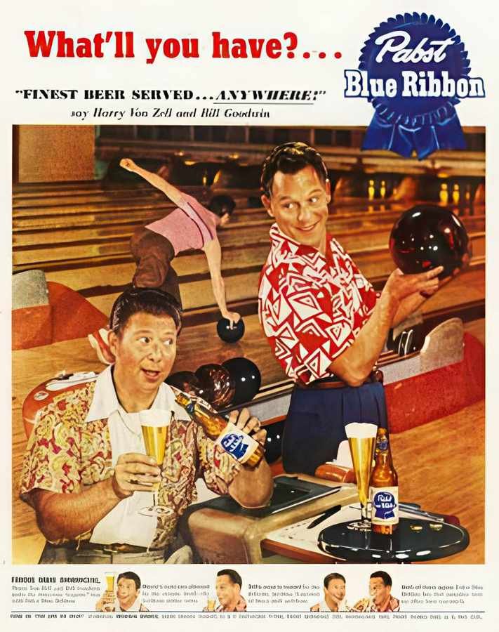 2L Pabst Beer Bowl Vintage Advert A4 Photo Print