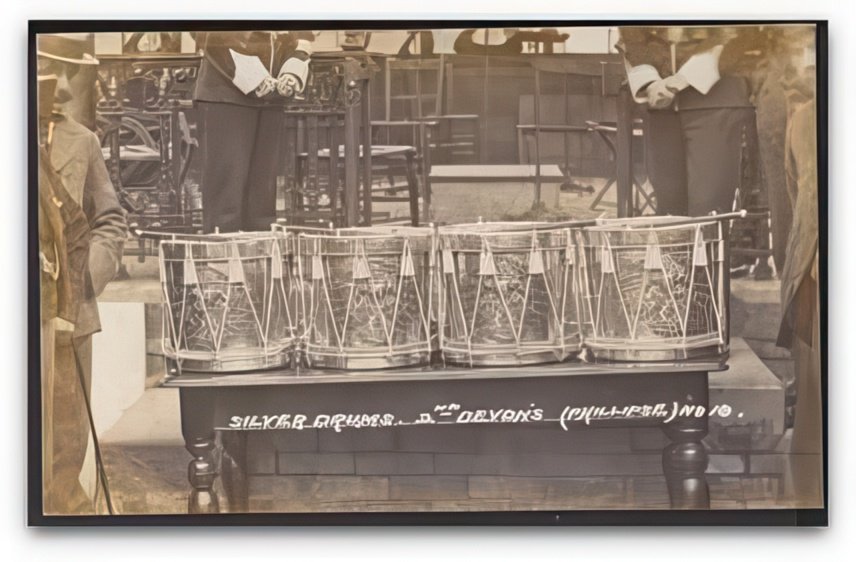 2nd Devonshire Regiment Silver Drums On Display On Table Vintage A4 Photo Print