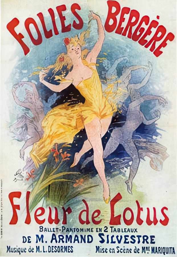 3 Cheret Folies Be Vintage Advert A4 Photo Print