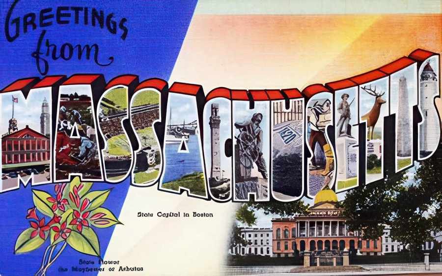 3 Greetings From Ma Vintage Advert A4 Photo Print