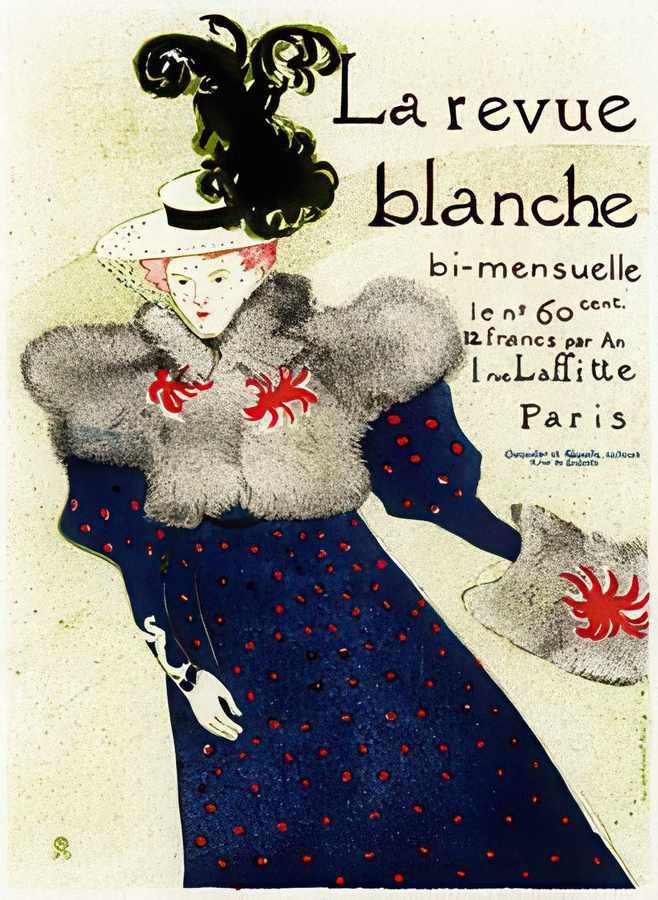 3 La Revue Blanche Vintage Advert A4 Photo Print