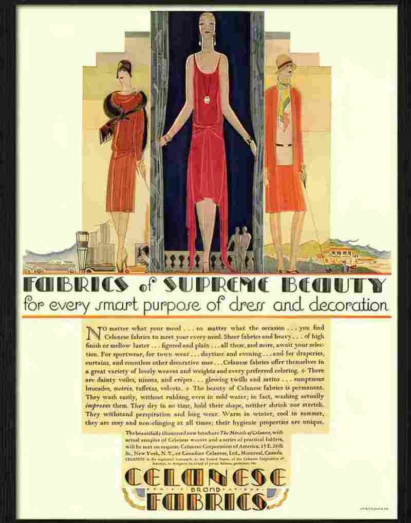 3 celanese art deco Advert A4 Photo Print