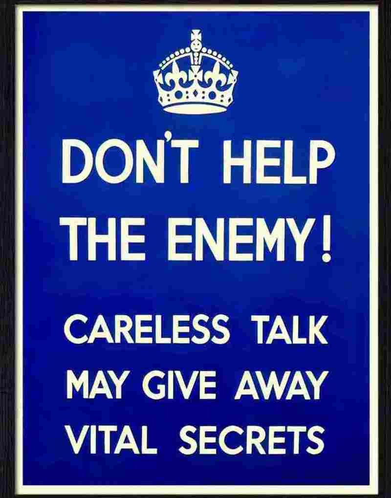 3 dont help the enemy war poster 1940s Advert A4 Photo Print