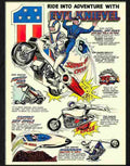 3 evel knievel jet cycle advert 1970s Advert A4 Photo Print
