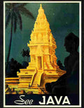 3 java travel poster 1940s Advert A4 Photo Print