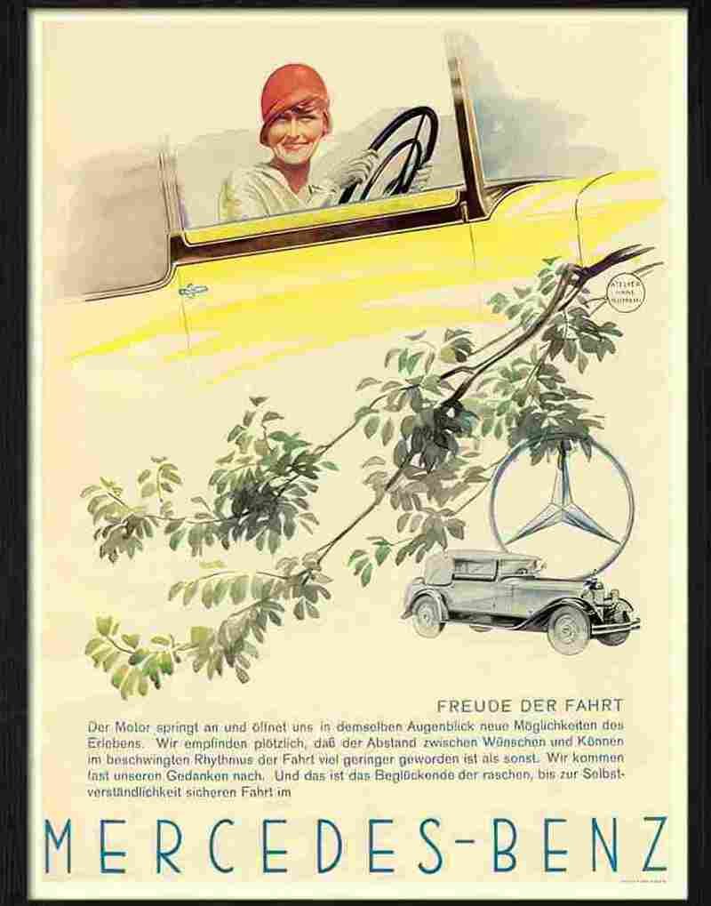 3 mercedes benz german 1929 Advert A4 Photo Print