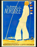 3 nordsee kuck german travel poster 1930s Advert A4 Photo Print