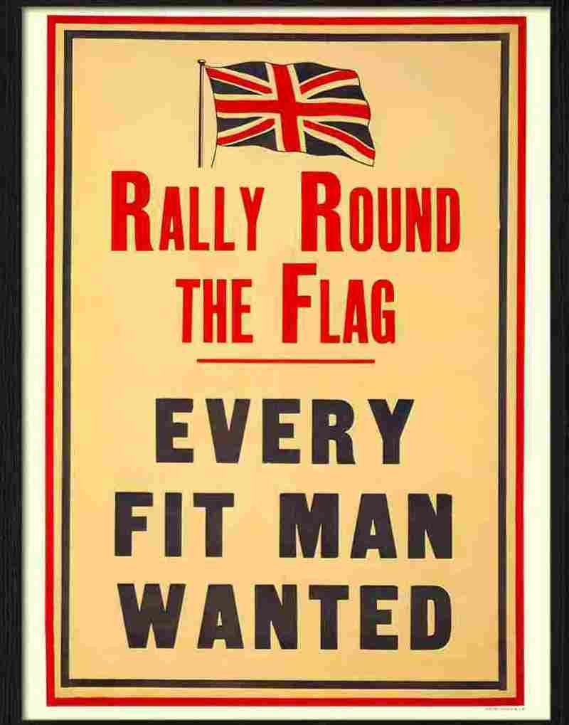 3 rally round the flag war poster Advert A4 Photo Print