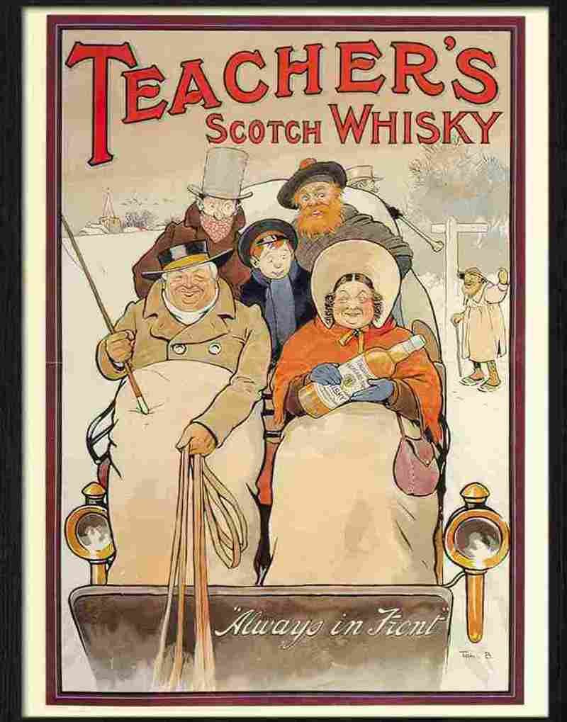 3 teachers whisky advert 1900s Advert A4 Photo Print