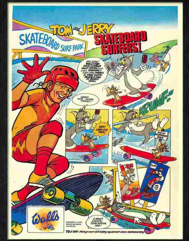 3 tom and jerry walls ice cream skateboard advert 1970s 2 Advert A4 Photo Print