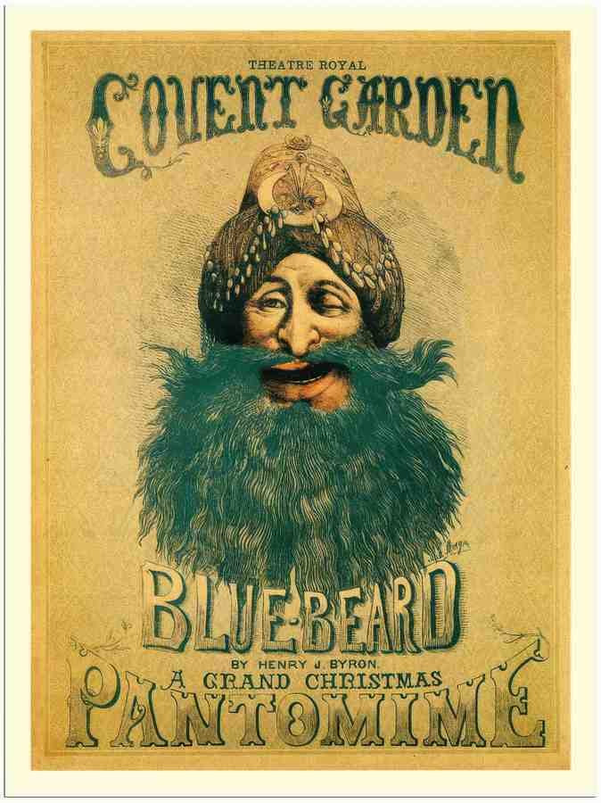 30 bluebeard pantomime covent garden theatre poster 1870s 2 Vintage Advert A4 Photo Print