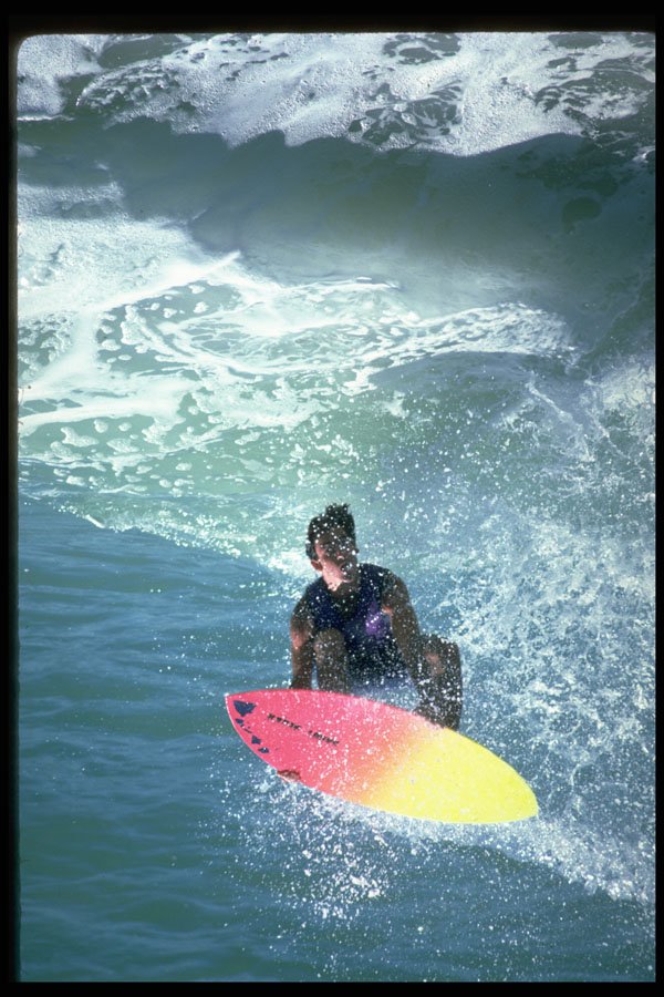 300003 Skimboarder flip, Victoria Beach, California A4 Photo Print