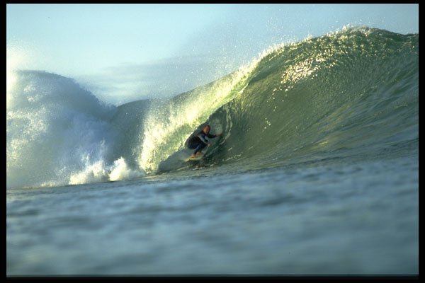 300034 California reef break, winter time tube ride A4 Photo Print