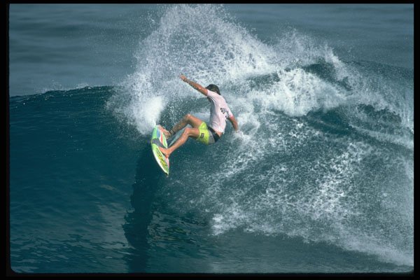 300044 Hawaiian reef break, cutback A4 Photo Print