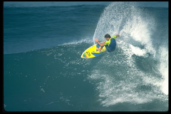 300047 Slash the lip, Hawaiian reef break A4 Photo Print