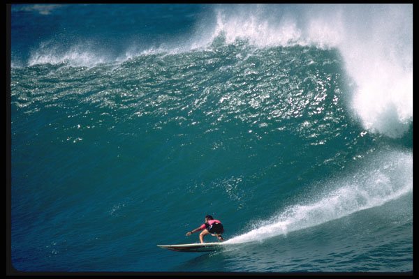 300052 Big wave, bottom turn, Hawaii A4 Photo Print