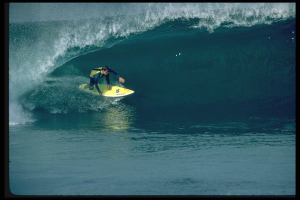 300055 Backside tube ride, California reef break A4 Photo Print