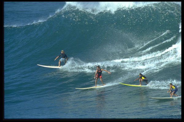 300080 Big wave warm up, Walmea Bay, Oahu, Hawaii A4 Photo Print