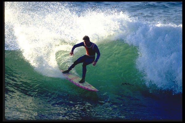 300088 Early morning cutback at Steamer's Lane, Santa Cruz, CA A4 Photo Print