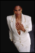 302012 White Suit With Pearls A4 Photo Print