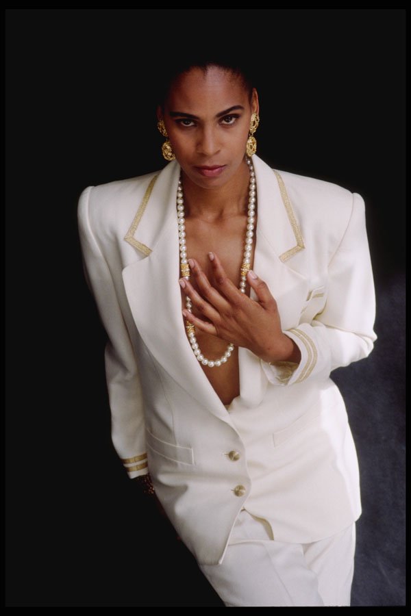 302012 White Suit With Pearls A4 Photo Print