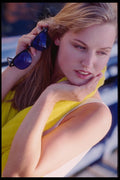 302032 Carrying A Yellow Towel A4 Photo Print