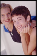 302039 Brunette And Blonde A4 Photo Print