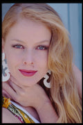 302044 Close up With White Earrings A4 Photo Print