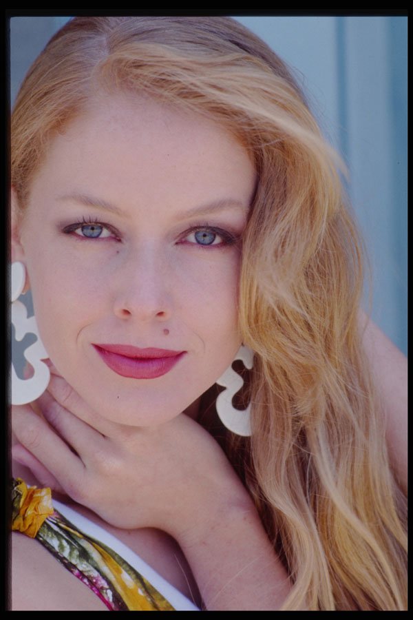 302044 Close up With White Earrings A4 Photo Print