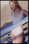 302059 White Bathing Suit A4 Photo Print