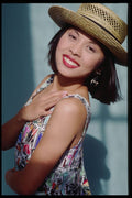 302062 Print Dress And Straw Hat A4 Photo Print