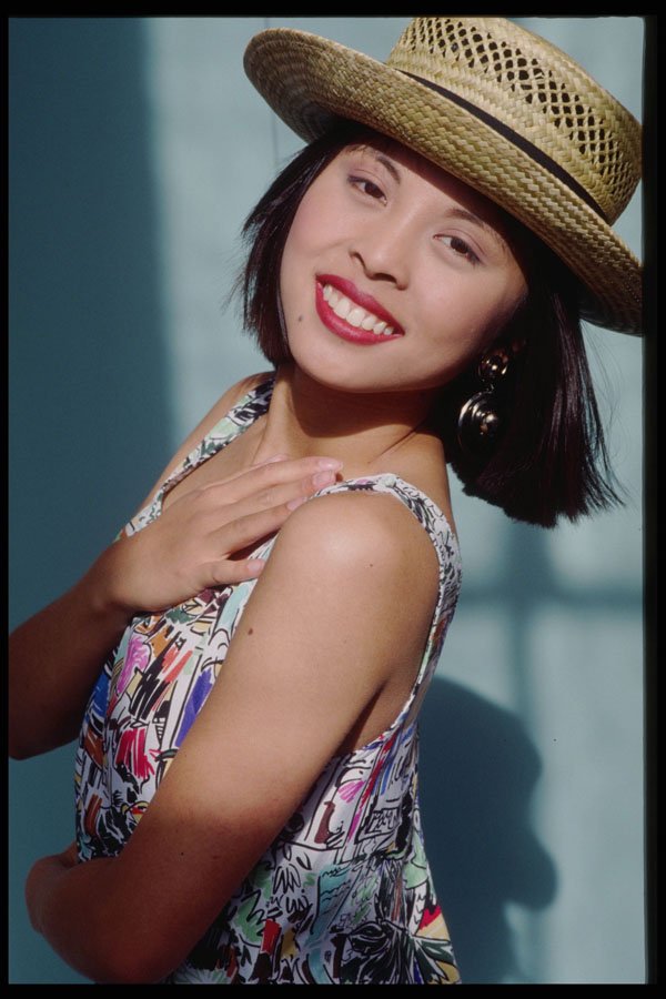 302062 Print Dress And Straw Hat A4 Photo Print