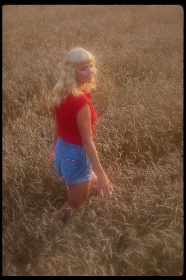 302089 Red Top And Blue Shorts A4 Photo Print