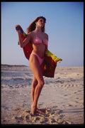 302095 Pink Bathing Suit With Dark Towel A4 Photo Print