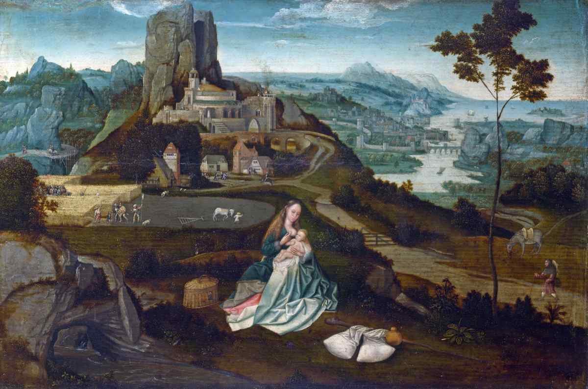 305 200 Workshop of Joachim Patinir Landscape with the Rest on the Flight into Egypt A4 Photo Print