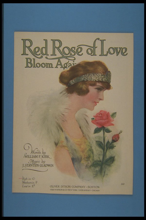 305062 Red Rose Of Love Bloom Again, Copyright 1920 A4 Photo Print