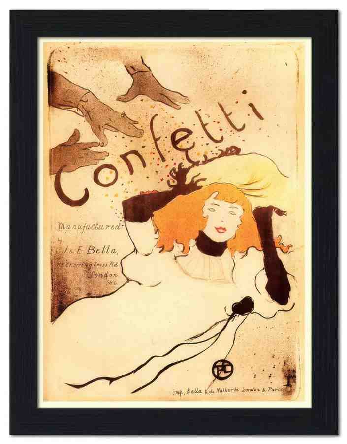 306 confetti toulouse lautrec 1893 2 Vintage Advert A4 Photo Print