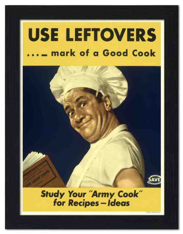 307K use leftovers army cook 2 Vintage Advert A4 Photo Print