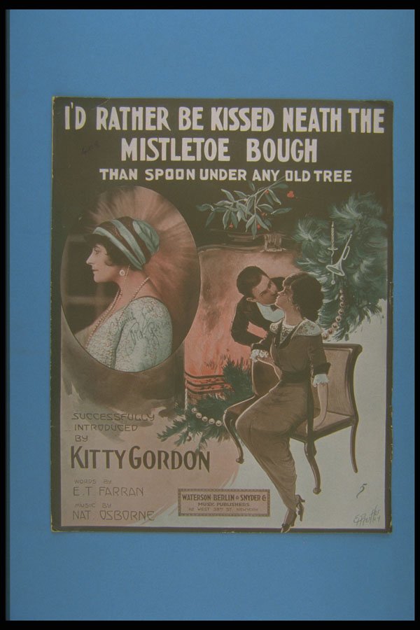 308005 I'd Rather Be Kissed 'Neath The Mistletoe Bough, 1913 A4 Photo Print