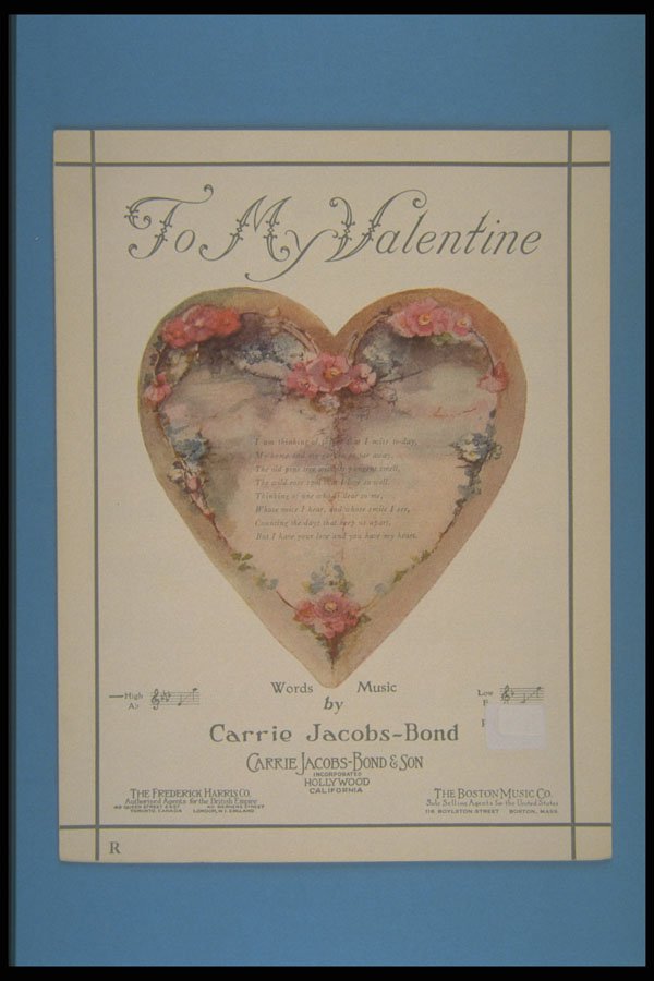 308097 To My Valentine, 1926 A4 Photo Print