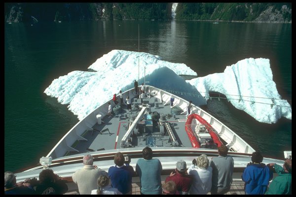 309077 Cruise Ship Near Iceberg A4 Photo Print