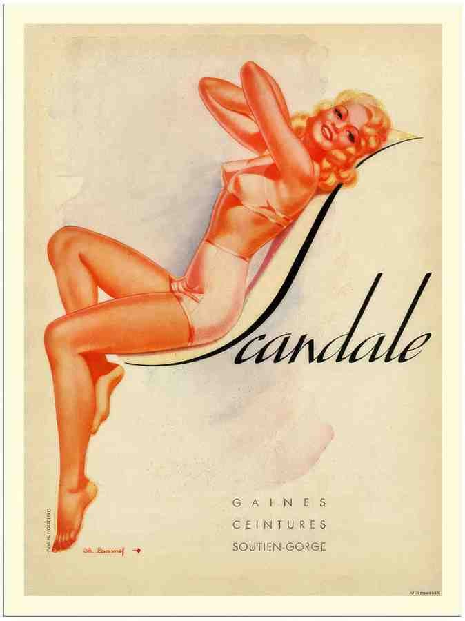 31 scandale vintage lingerie advert 2 Vintage Advert A4 Photo Print