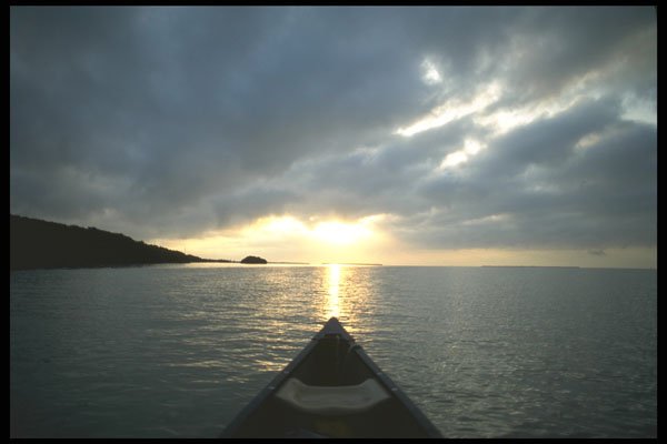 311091 Canoe, Sunset A4 Photo Print