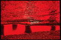 313008 Red Light Reflected In Rain Water In Cracked Asphalt A4 Photo Print