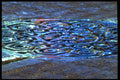 313017 Green & Blue Light Reflecting On Wet Manhole Cover A4 Photo Print