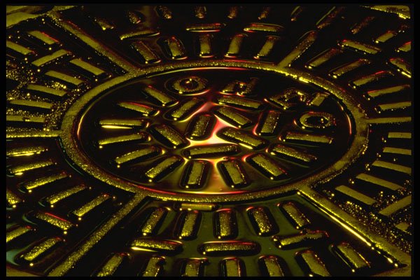 313025 Yellow Traffic Light Reflection On Wet Manhole Cover A4 Photo Print