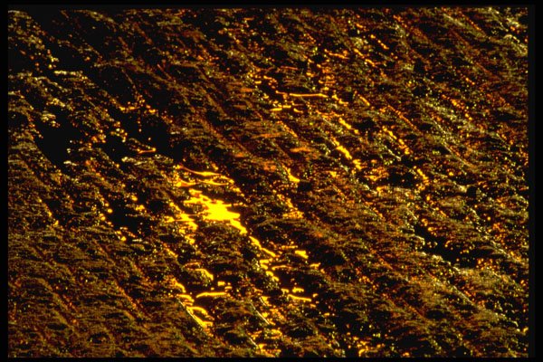 313030 Amber Truck Parking Light Reflected In Wet, Grooved Asphalt A4 Photo Print