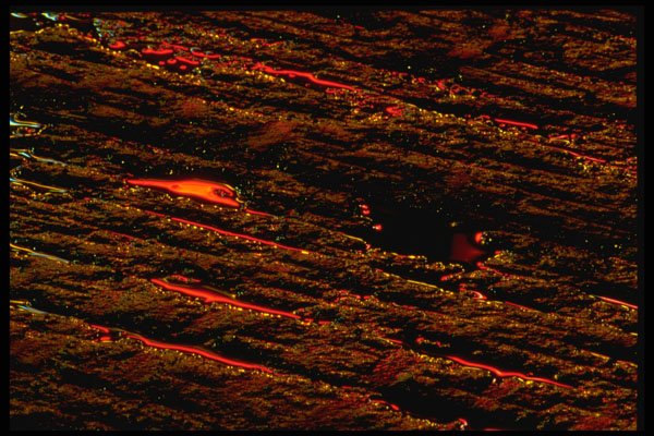 313031 Red Neon Light Reflected In Wet Grooved Asphalt A4 Photo Print
