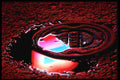 313034 Red, Green Neon Light Reflected At Water Shut Off Valve A4 Photo Print